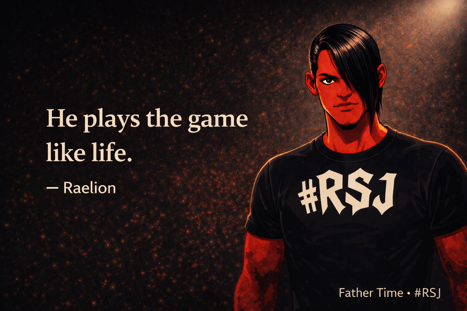 #RSJ He plays the game like life graphic